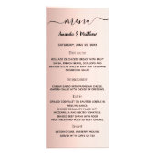 Menu rose or élégant mariage (Devant)