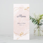 Menu Rose, or et marine, Mariage (Debout devant)