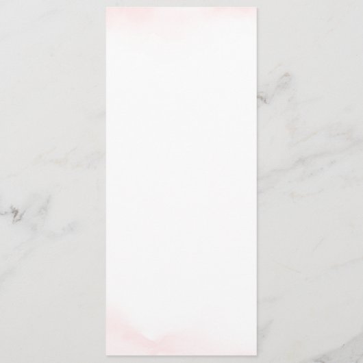 Menu Rose or simple élégant feuille monogramme mariage (Dos)