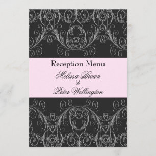 Menu rose parfaitement vintage 5x7 de mariage