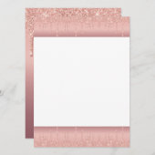 Menu Rose Parties scintillant or Blush Éclats Mariage d (Devant / Derrière)