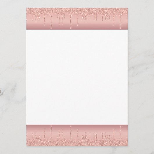 Menu Rose Parties scintillant or Blush Éclats Mariage d (Devant)