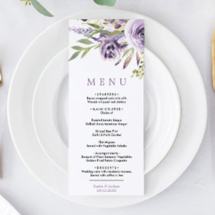 Menu Rose pourpre & Feuille verdoyant Floral Mariage Me