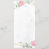 Menu Rose romantique Mariage géométrique (Dos)