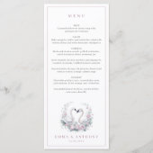 Menu Rose romantique Swan Couple Mariage (Devant)
