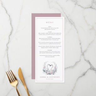 Menu Rose romantique Swan Couple Mariage