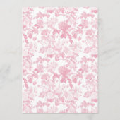 Menu Rose rose blanc  Chinoiserie Fête des mariées (Dos)