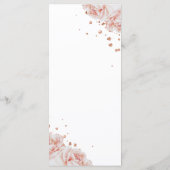 Menu Rose rose pâle Fête des mariées élégante (Dos)