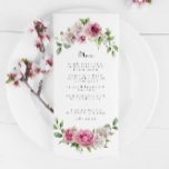 Menu Rose Rose Vert Arc Floral Mariage ou Anniversaire<br><div class="desc">Rose Rose vert Arc Floral Menu Mariage ou Anniversaire</div>