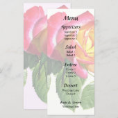 Menu Rose rouge avec centre jaune doré (Devant / Derrière)