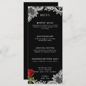 Menu Rose rouge Beau Mariage de dentelle blanche (Devant / Derrière)