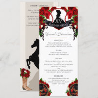 Rose rouge Elégante Mariachi Charro Quinceanera