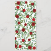 Menu Rose rouge Mariage élégant classique (Dos)