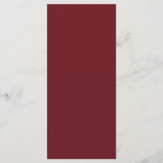 Menu Rose rouge violet automne tournesol Mariage rustiq (Dos)