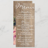 Menu Rose rustique (Devant / Derrière)