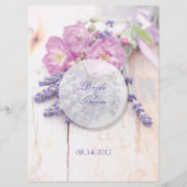 Menu Rose sauvage et Mariage d'été Lavender (Dos)