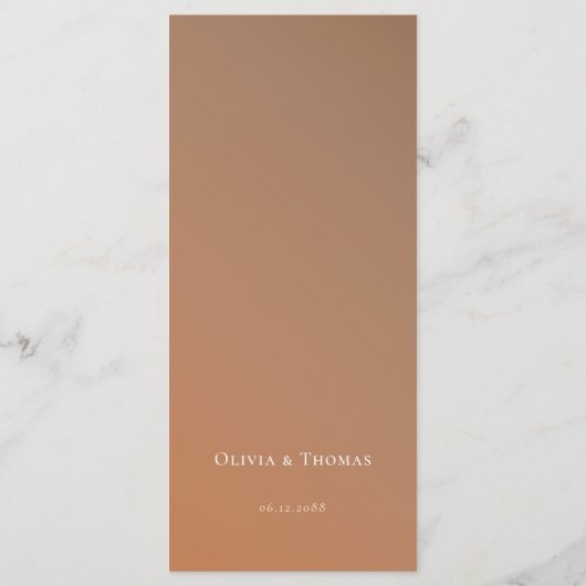 Menu Rose simple classique Eucalyptus Mariage en terre  (Dos)