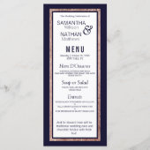 Menu Rose simple Gold Linked Marine Mariage bleu (Devant)