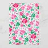 Menu Rose Vert Rose Pétales Fleurs Jardin Mariage (Dos)