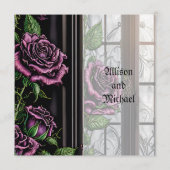 Menu Rose violet par la fenêtre - mariage de style goth (Dos)