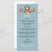 Menu Rosemaling bleu et rouge (Devant / Derrière)