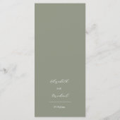 Menu Roses blanches 3D sur fond vert sauge (Dos)