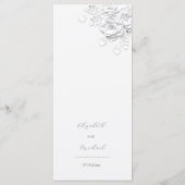 Menu Roses Blanches Découpe 3D en Papier (Dos)