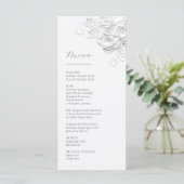 Menu Roses Blanches Découpe 3D en Papier (Debout devant)