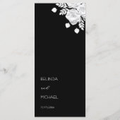 Menu Roses Blanches Découpe Papier 3D (Dos)