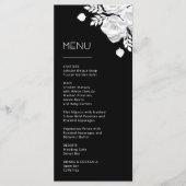 Menu Roses Blanches Découpe Papier 3D (Devant)