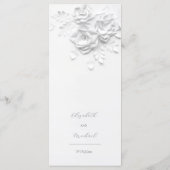 Menu Roses Blanches en Papier Découpe 3D (Dos)