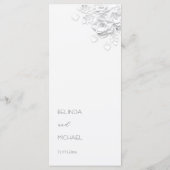 Menu Roses Blanches en Papier Découpé 3D (Dos)