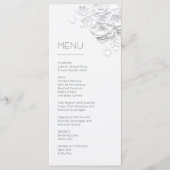 Menu Roses Blanches en Papier Découpé 3D (Devant)
