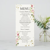 Menu Roses blanches et blanches avec éclaboussures d'or (Debout devant)