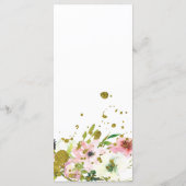 Menu Roses blanches et blanches avec éclaboussures d'or (Dos)