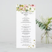Menu Roses blanches et blanches avec éclaboussures d'or (Debout devant)