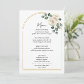 Menu Roses blanches Printemps Floral Mariage Romantique (Debout devant)