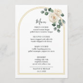 Menu Roses blanches Printemps Floral Mariage Romantique (Devant)