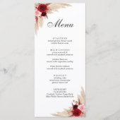 Menu Roses de Bourgogne Boho et Herbe de Pampas (Devant)