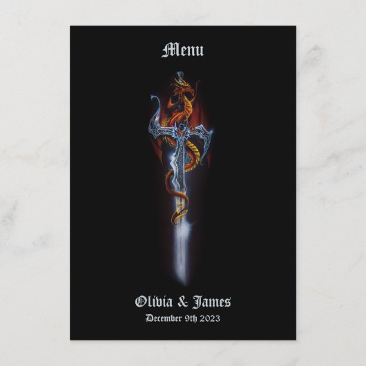 Menu Roses d'épée de dragon rouge (Dos)