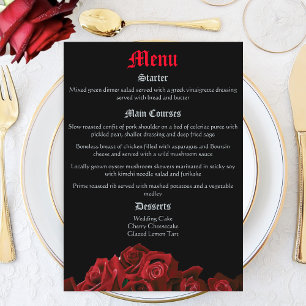Menu Roses d'épée de dragon rouge