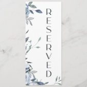Menu Roses Fleurs Bleu Poussiéreux Réservation de Siège (Devant)
