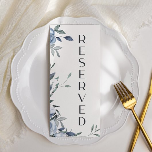 Menu Roses Fleurs Bleu Poussiéreux Réservation de Siège