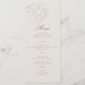 Menu Roses Formal Modern Classic Ecru Elegant Wedding (Devant)