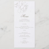 Menu Roses Formal Modern Classic Pearl Elegant Wedding (Devant)