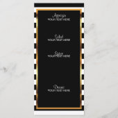 Menu Roses jaunes sur bandes noires et blanches (Devant)