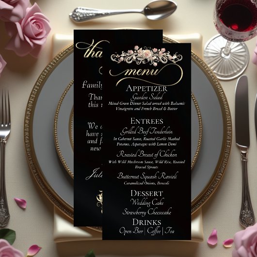 Menu Roses noires, Cœur & Merci