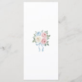Menu Roses pastel rose, blanches et bleues & ruban (Dos)