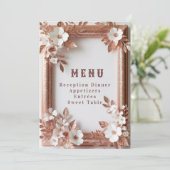 Menu 💍 Roses pêche Rose Gold Décoration de mariage de (Debout devant)