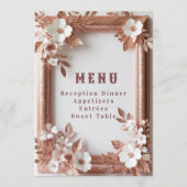 Menu 💍 Roses pêche Rose Gold Décoration de mariage de (Devant)